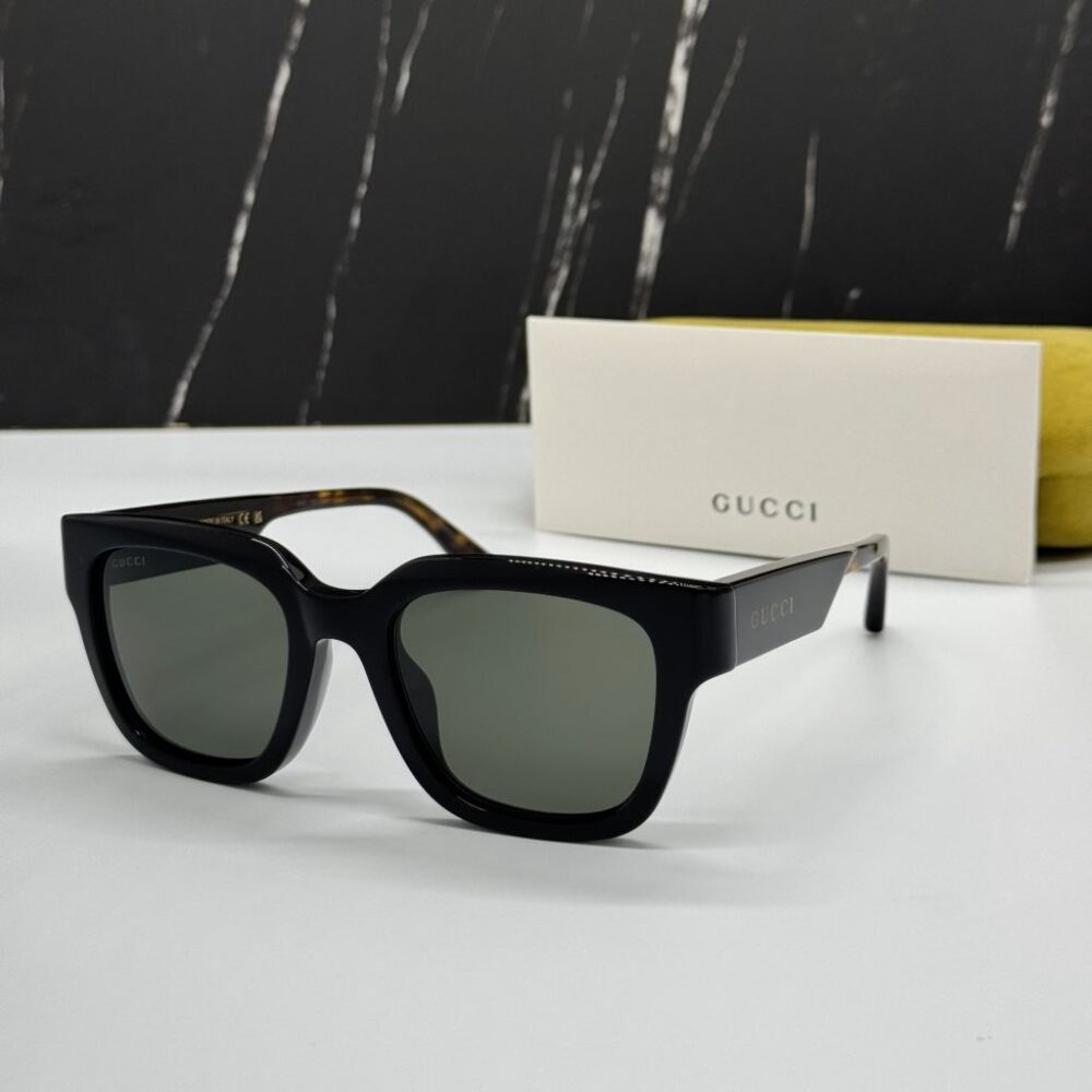 NEW GG1670SK 001 GUCCI SUNGLASSES BLACK HAVANA GREY UNISEX EYEWEAR GUCCI - Picture 2 of 12